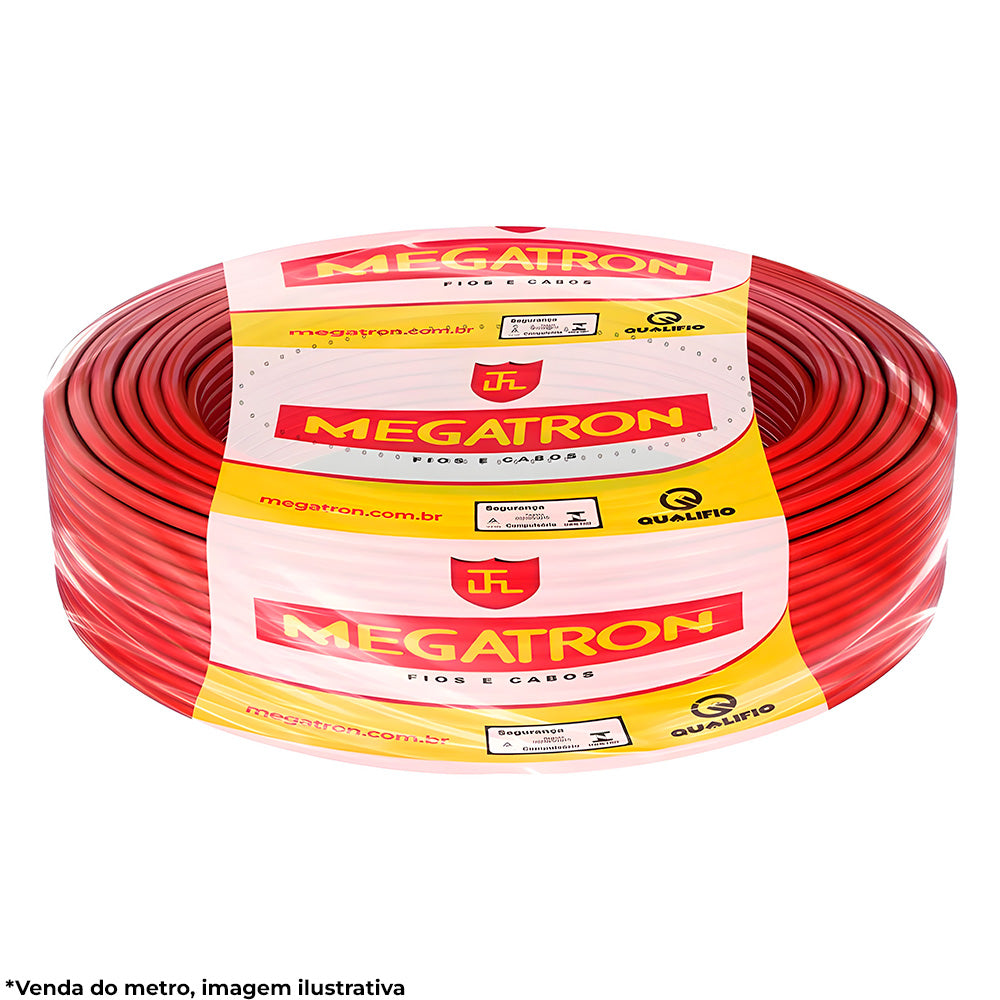 Metro Cabo de Energia Flexivel 2,50mm, 750V, Megatron - Vermelho